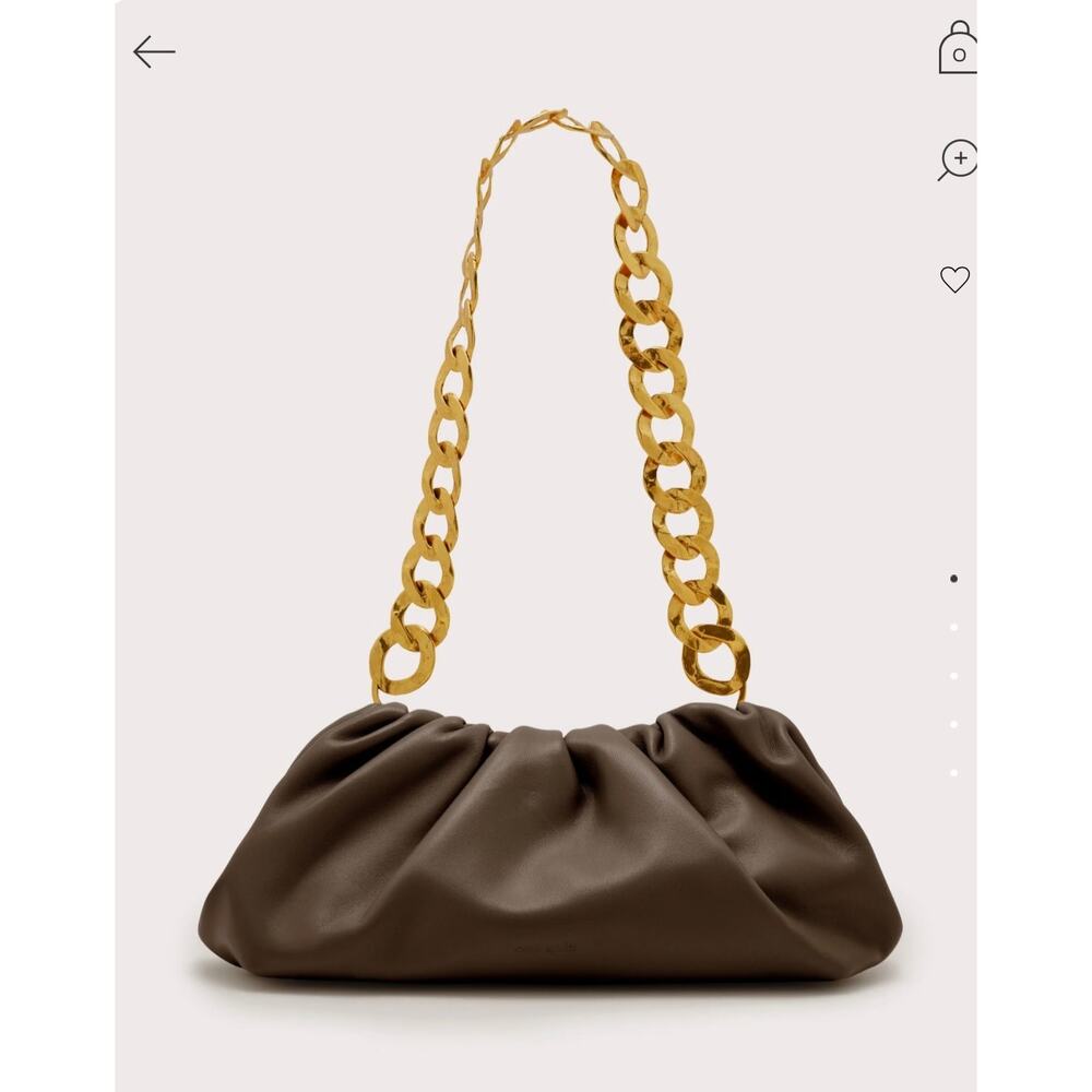 NEW Cult Gaia Dulce Shoulder Bag Brown Gold Chain Luwak - Picture 4 of 10
